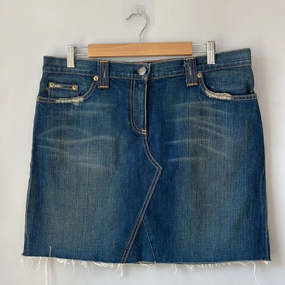 NWT J. Crew Frayed Hem Denim Mini Skirt